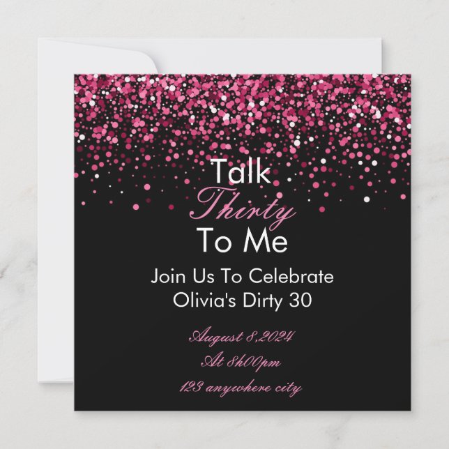 Parlez 30 à moi Carte d'invitation d'anniversaire (Devant)