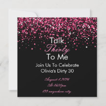 Parlez 30 à moi Carte d'invitation d'anniversaire