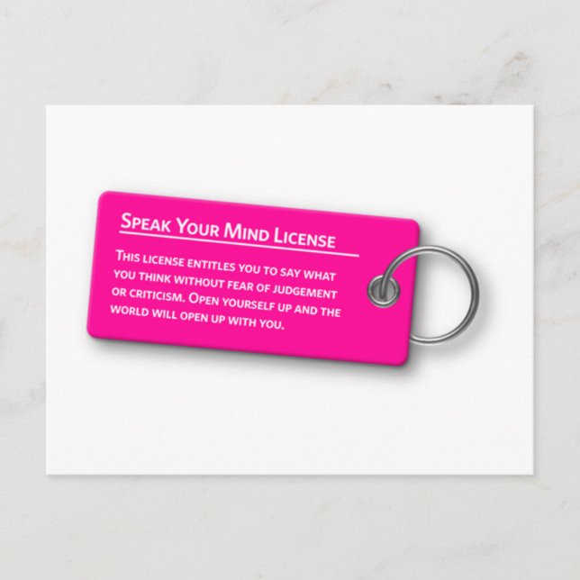 Parlez votre carte postale de licence mentale (Devant)