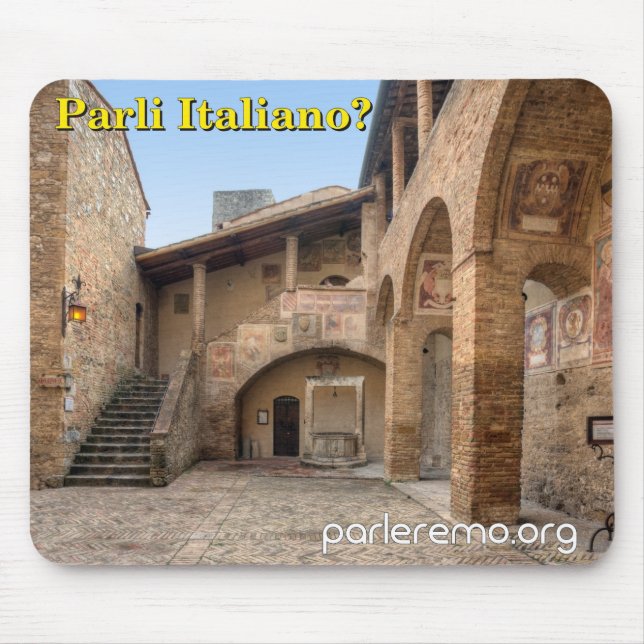 Parli Italiano? San Gimignano, Italy Mouse Pad (Front)