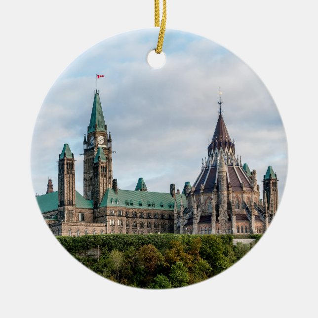 Parliament Hill in Ottawa Ceramic Ornament (Front)