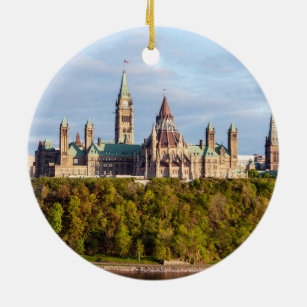 Parliament Hill in Ottawa - Ontario, Canada Ceramic Ornament