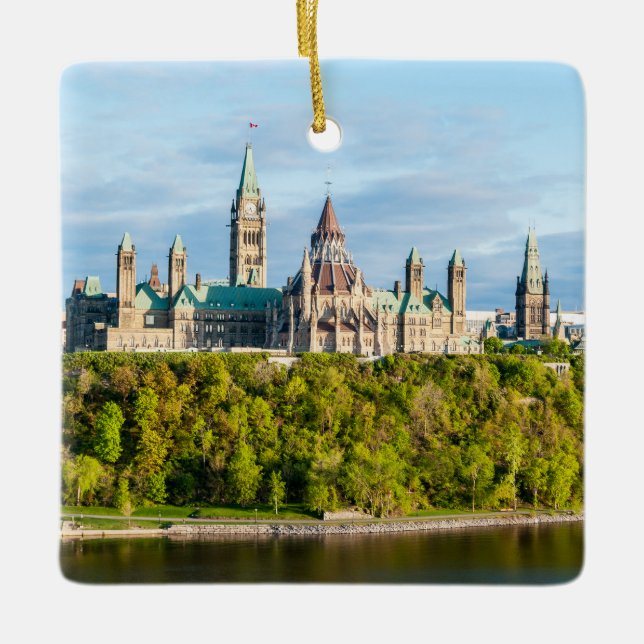 Parliament Hill in Ottawa - Ontario, Canada Ceramic Ornament (Front)