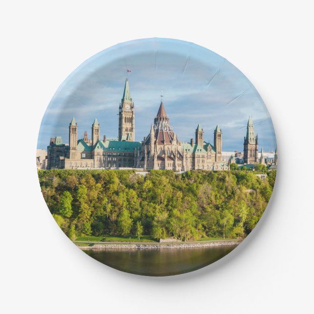 Parliament Hill in Ottawa - Ontario, Canada Paper Plate (Front)