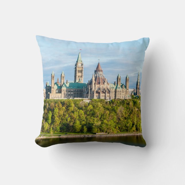 Parliament Hill in Ottawa - Ontario, Canada Throw Pillow (Front)