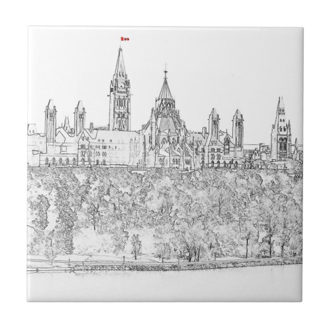 Parliament Hill in Ottawa - Ontario, Canada Tile (Front)