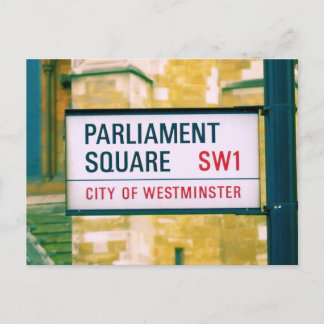 Parliament Square - Westminster Street Sign Postcard
