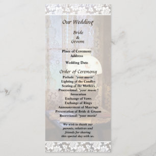 Parlour With Hurricane Lamp Wedding Program
