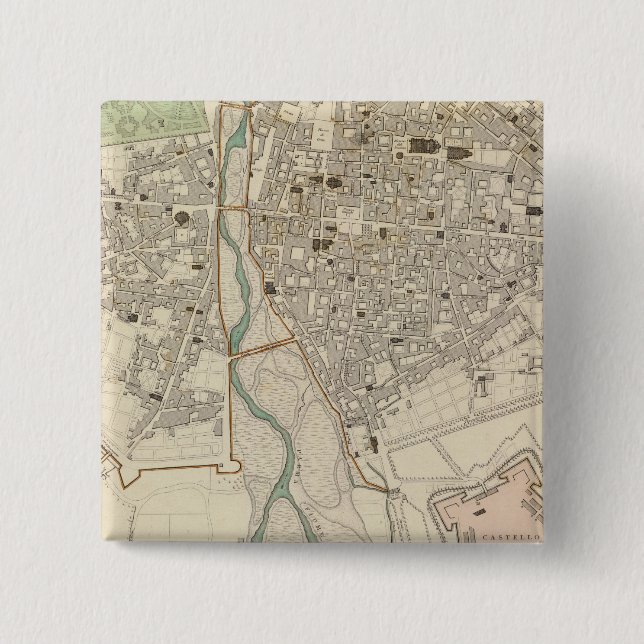 Parma 2 Inch Square Button (Front)