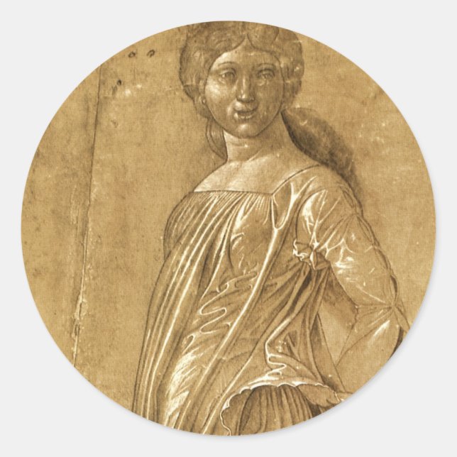 Parnassus, Dancing Muse by Andrea Mantegna Classic Round Sticker (Front)