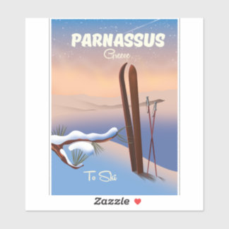 Parnassus Greece Ski travel poster