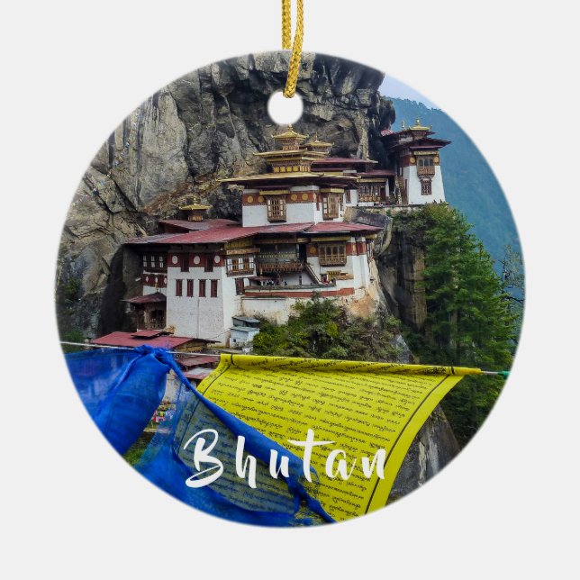 Paro Taktsang: The Tiger's Nest Monastery - Bhutan Ceramic Ornament (Front)