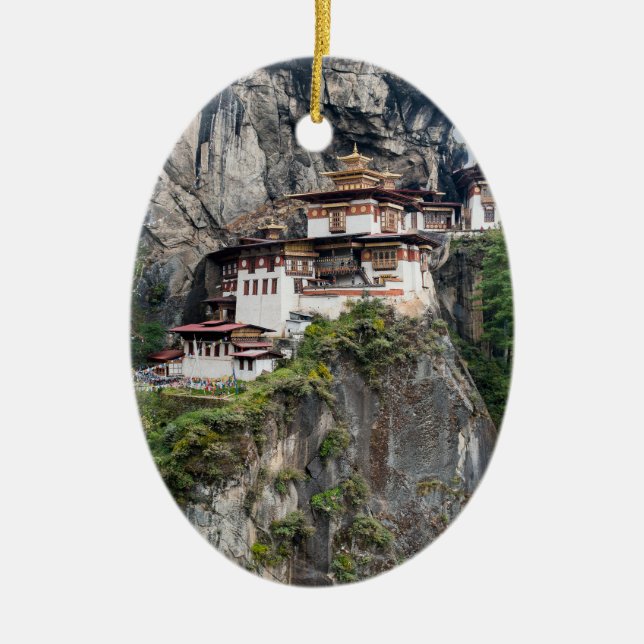 Paro Taktsang: The Tiger's Nest Monastery - Bhutan Ceramic Ornament (Front)