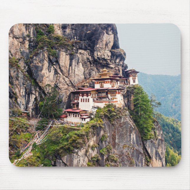 Paro Taktsang: The Tiger's Nest Monastery - Bhutan Mouse Pad (Front)