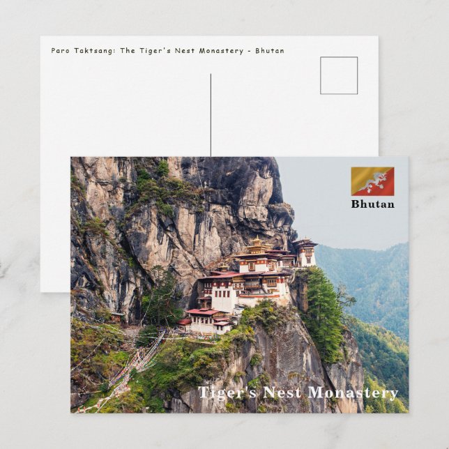 Paro Taktsang: The Tiger's Nest Monastery - Bhutan Postcard (Front/Back)