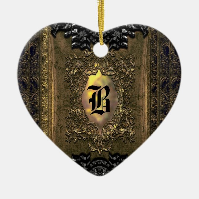 Parocollet Elegant Old World Charm Monogram Ceramic Ornament (Front)