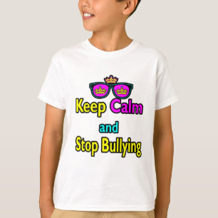 Parody Hipster Keep Calm And Stop Bullying T-Shirt
