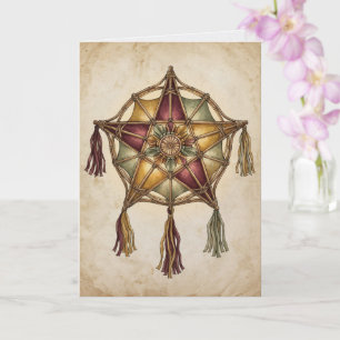 Parol Star Lantern Vintage Card