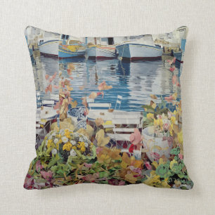 Paros 1985 throw pillow