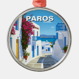 Paros Greece Island Travel Metal Ornament