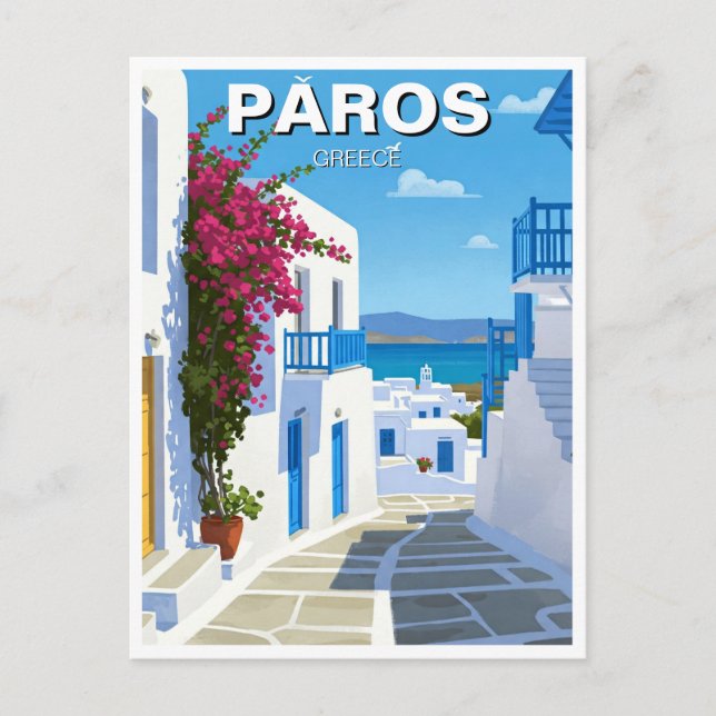 Paros Greece Island Travel Postcard (Front)