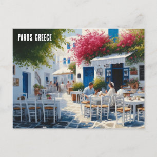 Paros Greece Islands Travel Cafe  Postcard