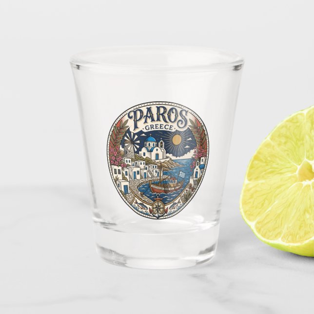 Paros Greece Shot Glass (Front)