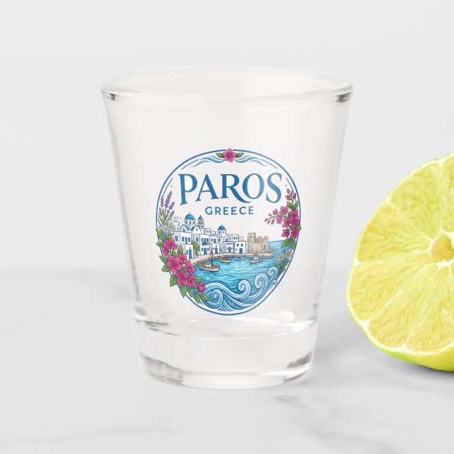Paros Greece Shot Glass (Front)