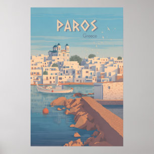 Paros Greece Travel Poster