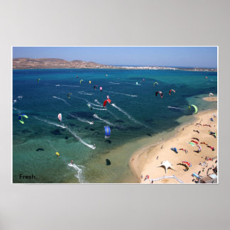 Paros Kite beach Poster