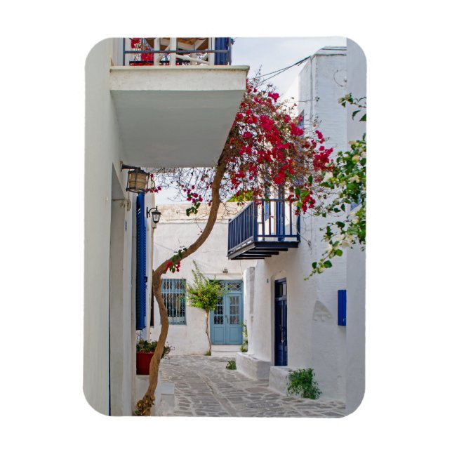 Paros Parikia Summer Alley Magnet (Vertical)