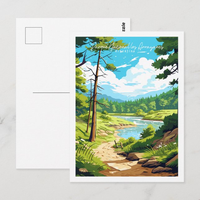 Parque nacional los arrayanes vintage travel  postcard (Front/Back)