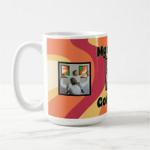 Parrain super Retro Wavy Photo Mug