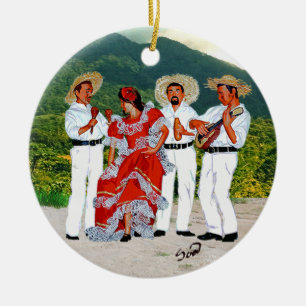 Parranda Jíbara Ceramic Ornament
