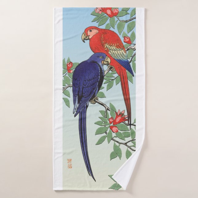 PARROIS BLEU ROUGE (Serviette de bain)