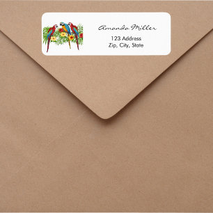 Parroquets oiseaux palmiers feuilles adresse de re