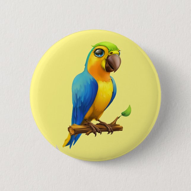 Parrot  2 inch round button (Front)