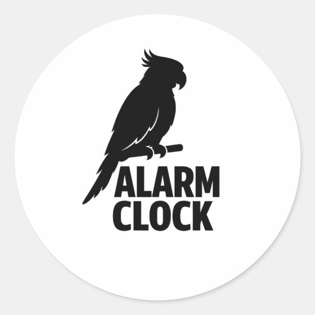 Parrot Alarm Clock Funny Pet Owner Sticker (Front)