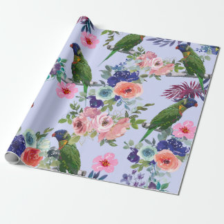 Parrot Among the Blooms Wrapping Paper