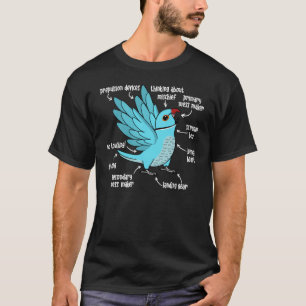 Parrot Anatomy I Blue Indian Ringneck T-Shirt