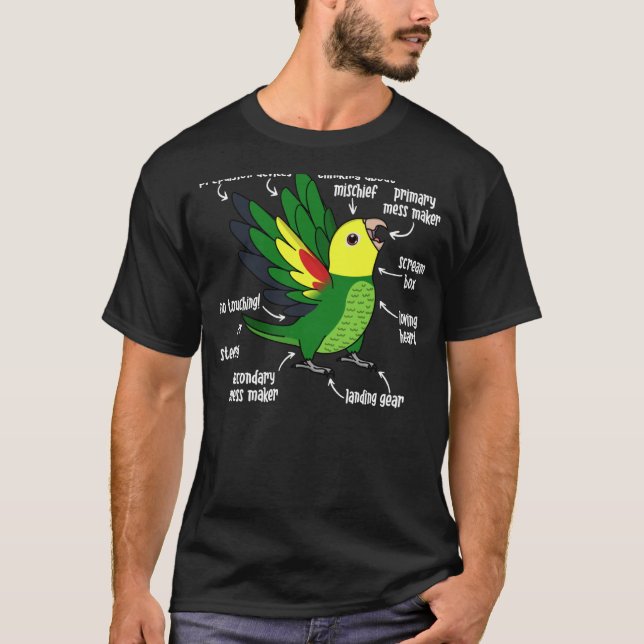 Parrot Anatomy I Double Yellow headed Amazon T-Shirt (Front)