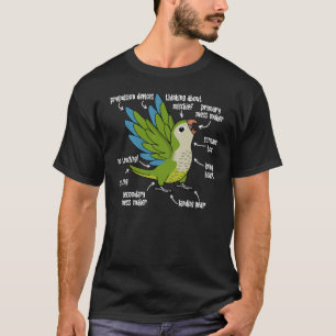 Parrot Anatomy I Green Monk Parakeet Quaker T-Shirt