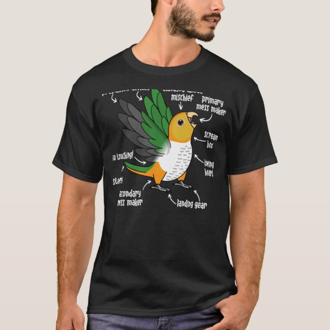 Parrot Anatomy I White bellied Caique T-Shirt (Front)