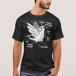 Parrot Anatomy I White Budgie Budgerigar T-Shirt