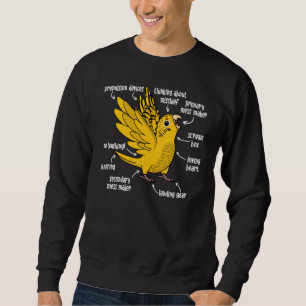 Parrot Anatomy I Yellow Lutino Budgie Budgerigar Sweatshirt