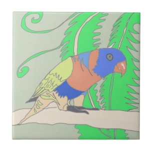 Parrot and Fronds Tile