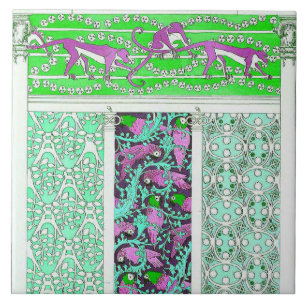 Parrot and monkey jungle tile