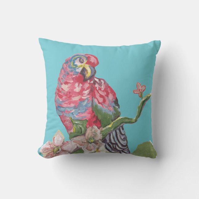 Parrot arc-en-ciel Tropical Turquoise Coussin (Recto)