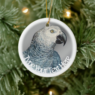 Parrot Art Ornament Custom African Grey Ornament