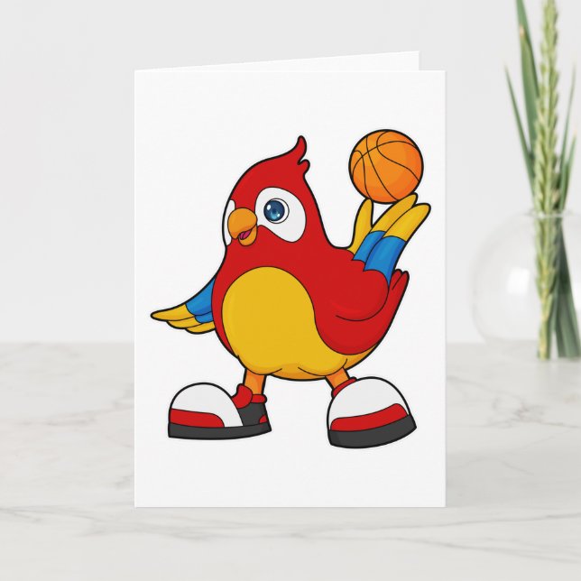 Parrot as Basketball player with Basketball Card (Front)